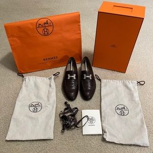 Authentic Hermes Paris Dress Shoes Size 8 - 8.5 US